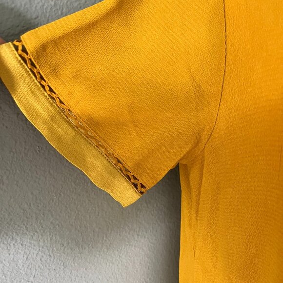 New Anthropologie Verdet Swing Gold Dress By Maeve Size S - Picture 8 of 16